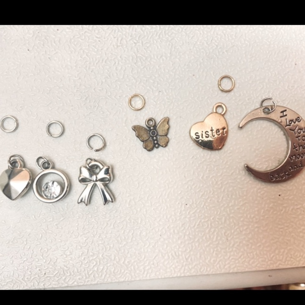 Silver tone Charms